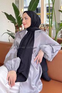 Lamelif Kapadokya Desen Jakar Serisi Şal Siyah