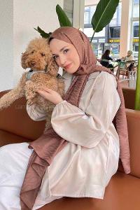 Lamelif Kapadokya Desen Jakar Serisi Şal Tozlu Kahve