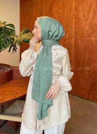 Lamelif Kapadokya Desen Jakar Serisi Şal Yaprak Yeşili