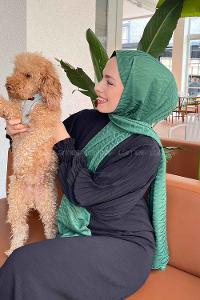 Lamelif Kapadokya Desen Jakar Serisi Şal Zümrüt Yeşili