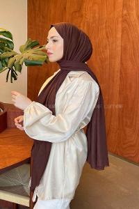 Lamelif Soft Touch Şal Çikolota Kahve