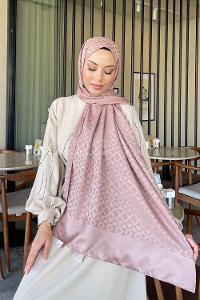 Lamelif Etnic Desen Jakar Serisi Şal Soft Pudra