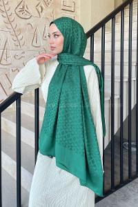 Lamelif Etnic Desen Jakar Serisi Şal Zümrüt Yeşili