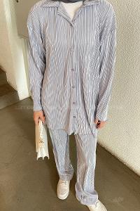 Light Grey Shirt Collar Long Arm Viscose Fabric Regular Trousers Comfortable Suit