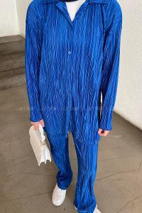 Saxe Shirt Collar Long Arm Viscose Fabric Regular Trousers Comfortable Suit