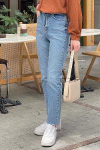 Lamelif Kesik Paça Fit Jean Açık Mavi