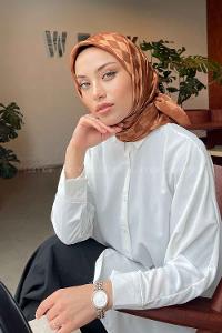 Lamelif Dama Desen Jakar Eşarp Tarçın