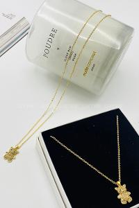 Lamelif  Gold Taşlı Minik Ayıcık Zirkon Kolye
