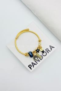 Lamelif Gümüş Siyah Taşlı İncili İstiridye Charmlı Pandora Bileklik