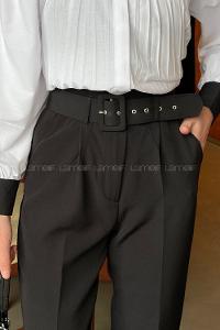 Black Cotton Fabric High Waist Comfortable Pants