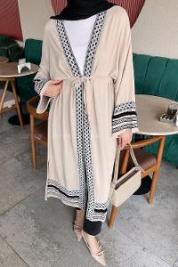 Stone Long Arm Without Accessories Cotton Printed Kimono