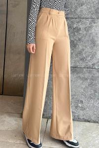 Brown With Milk Cotton Fabric High Waist Comfortable Pants