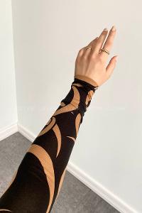 Brown With Milk Crew Neck Body