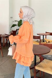 Orange Shirt Collar Long Arm Cotton Fabric Poplin Fabric Shirt