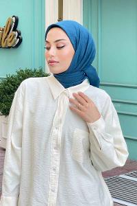 Lamelif Bambu Eşarp Koyu Petrol Mavi