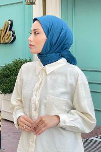 Lamelif Bambu Eşarp Koyu Petrol Mavi