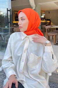 Lamelif F Desen Jakar Eşarp Oranj