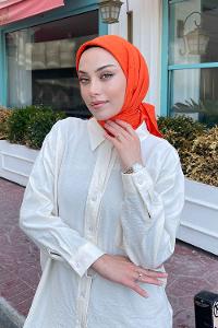 Lamelif G Desen Jakar Eşarp Oranj