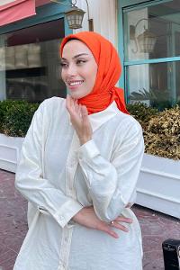 Lamelif G Desen Jakar Eşarp Oranj