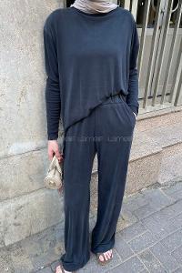 Lamelif İkili Penye Takım Antrasit