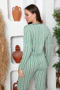 Lamelif Pamuk Yazlık Kadın Pijama Takımı Çağla Yeşili