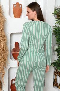 Lamelif Pamuk Yazlık Kadın Pijama Takımı Çağla Yeşili