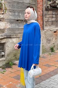 Saxe Crew Neck Poplin Fabric Tunic