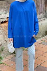 Saxe Crew Neck Poplin Fabric Tunic