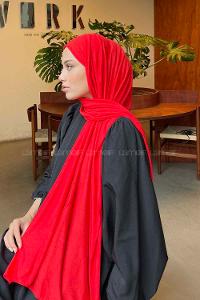 Lamelif Kırmızı Penye Şal