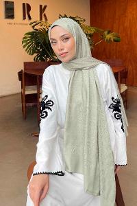 Lamelif LSY Desen Jakar Serisi Şal Açık Yeşil