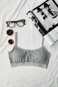 Gray Cotton Without Underwire Unsupport Bralet