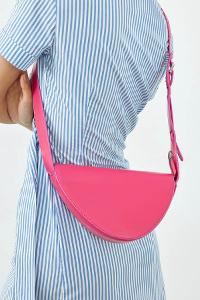 Lamelif Çapraz Askılı Asimetrik Kadın Çanta Fuşya