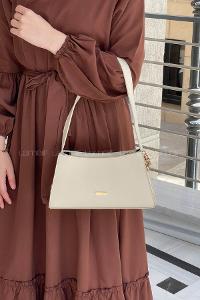Cream Buckle Skin Hand Bag Bag
