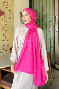 Lamelif Coach Desen Jakar Şal Fuşya