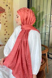 Lamelif Coach Desen Jakar Şal Gül Kurusu