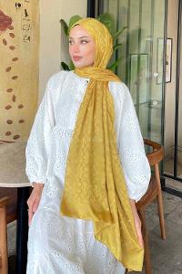 Lamelif Coach Desen Jakar Şal Safran