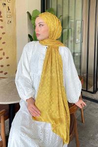 Lamelif Coach Desen Jakar Şal Safran