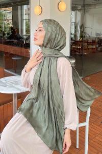 Lamelif Su Yolu Desen Jakar Şal Haki