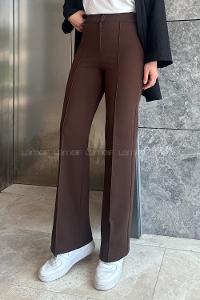 Brown-1 Cotton High Waist Comfortable Pants