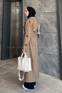 Modalamelif Against Omuz Apoletli Trençkot Soft Kahve