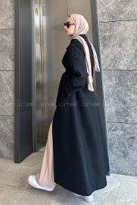 Lamelif Against Omuz Apoletli Trençkot Siyah