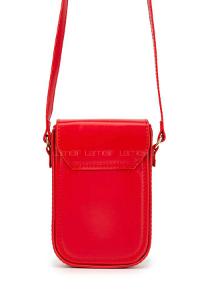 Lamelif Suni Deri Tenyo Telefonluk Kadın Çapraz Çanta Kırmızı