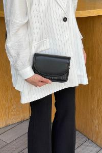 Black Buckle Skin Hand Bag Bag