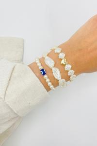 Lamelif 3lü Kombin Kalp Charmlı İnci Bileklik Seti