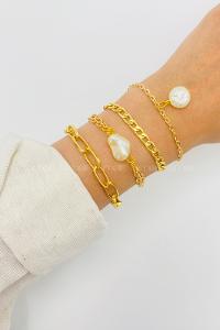 Gold Belted Gold Drop Wristband