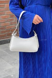 Lamelif Distressed Kol Çantası Kadın Beyaz