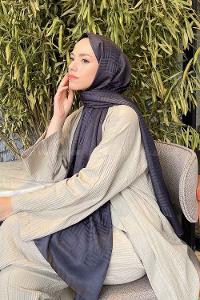 Lamelif Kibrit Desen Jakar Şal Antrasit