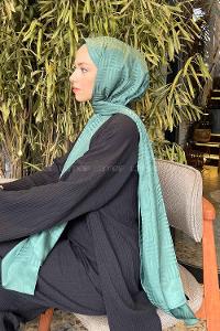 Lamelif Kibrit Desen Jakar Şal Çağla Yeşili