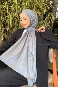 Lamelif Kibrit Desen Jakar Şal Gri