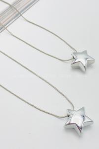 Lamelif Gümüş Zincir Gümüş Yıldız Tasarım Kolye